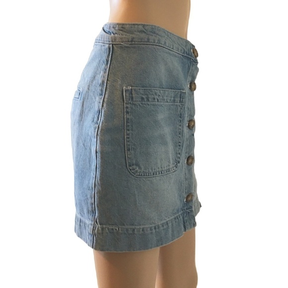 WE the Free | Free People Denim Skirt Button Front High Rise Don't get me wrong - Picture 4 of 15